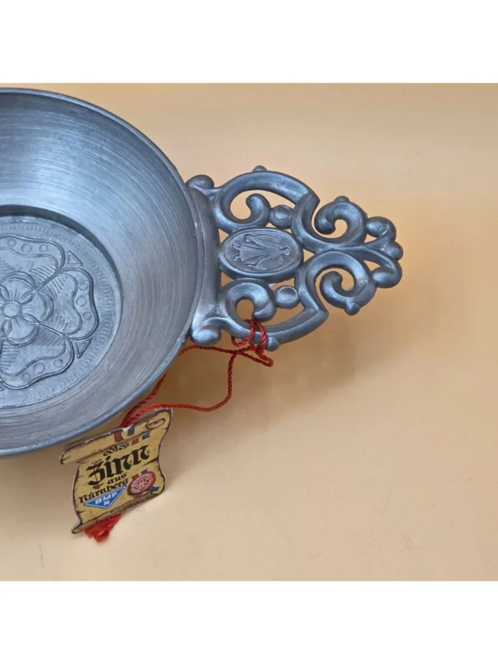 BMF Nürnberg Fein Zinn German Pewter Porringer Brandy Bowl Original Tag